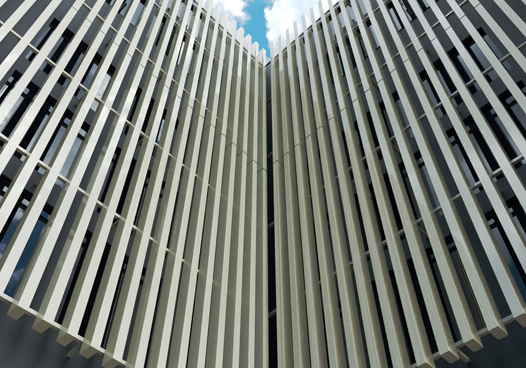 Fachada arquitectónica terminada